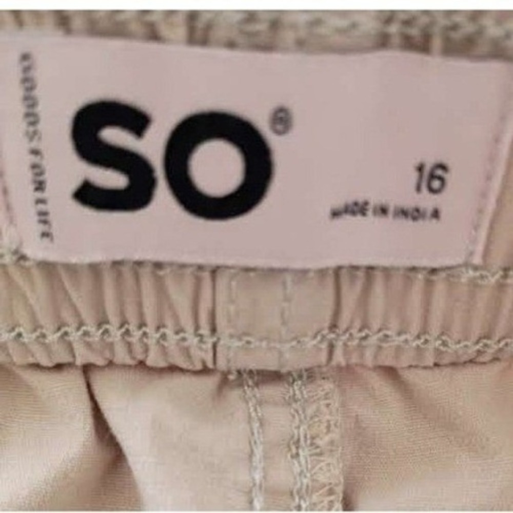 SO‎ Tan Cargo Jogger Pants Small Cotton Drawstring Waist Utility Gorpcore - Picture 5 of 9